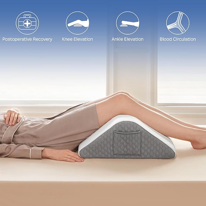 Leg Elevation Pillows for After Surgery Knee Wedge Pillow for Back Pain Relief Sleeping, Leg Wedges for Elevation Swelling Blood Circulation Leg Pillow for Back Hip Knee Ankle Leg Discomfort