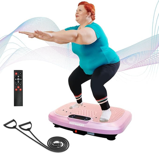 HOTSWEAT Vibration Plate Exercise Machine for Lymphatic Drainage, Power Plate Vibrating Platform, Shaker for Weight Loss, Exercise Board with 120 Levels for Home Gym