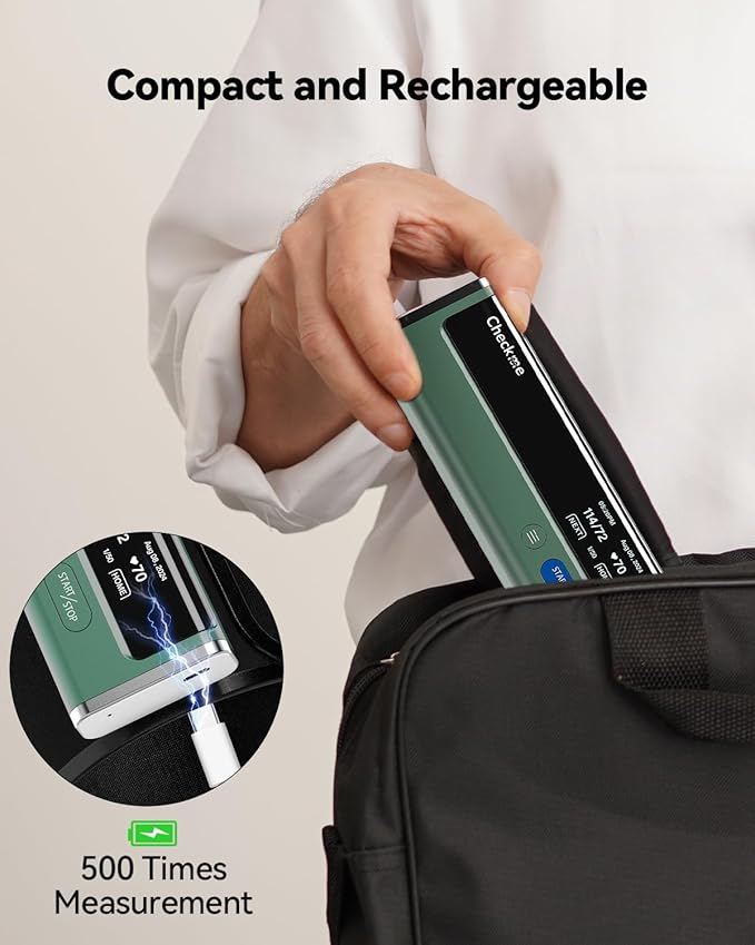 Checkme Blood Pressure Monitor for Home Use - Upper Arm Cuff, Bluetooth BP Machine, Accurate Readings in 30 sec, App Enabled for iOS & Android, Stores 50 BP Readings, Green