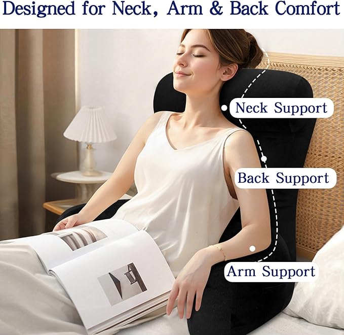 Back Pillow for Bed Sitting Up, Reading Pillow, Extra Large Arm Pillows for Adults for Back Support,Bed Pillow for Sitting up for Watching TV/Gaming/Relaxing