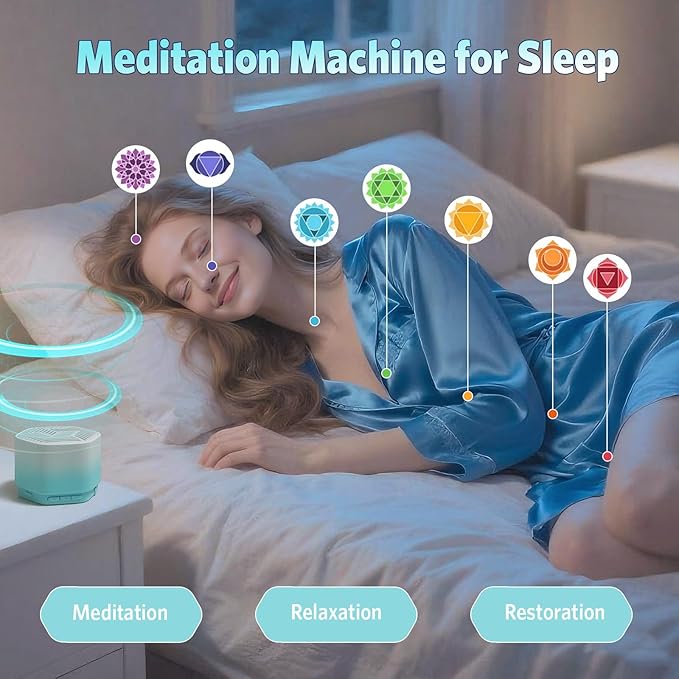 Tibetan Meditation Singing Bowl & Sleep Sound Machine with 27 Different Singing Bowl, Natural Soothing Sounds for Sound Therapy/Bath, Yoga, Meditation, Chakra Healing and Stress Relief