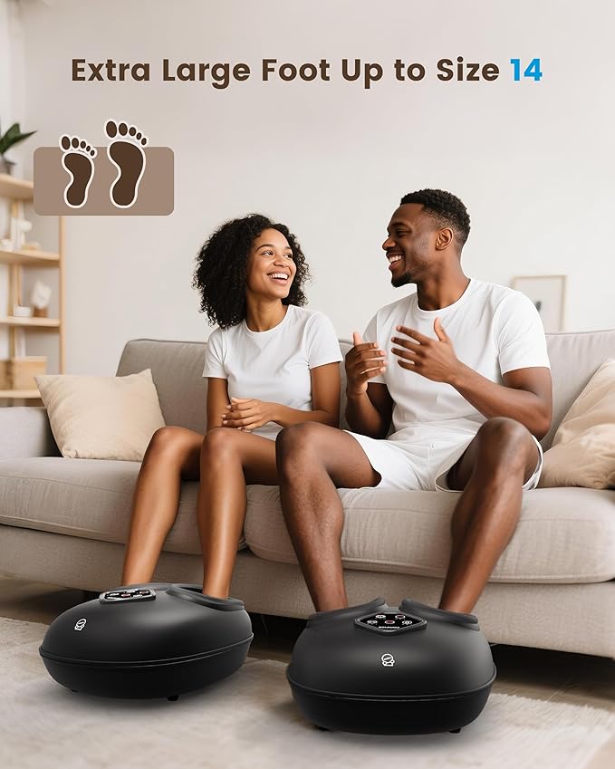 COMFIER Foot Massager with Heat, Shiatsu Foot Massager Machine for Plantar Fasciitis, Keading & Compression for Neuropathy Pain, Gifts for Women Men, Fits Up to 14