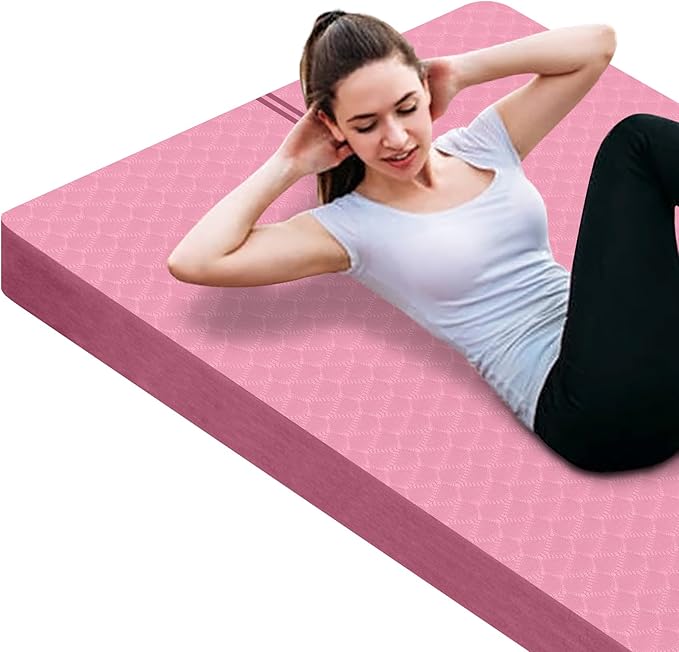 nuveti Large Exercise Mat - 15mm/20mm/30mm Thick Yoga Mat | Workout Mat for Fitness, Yoga, Pilates, Stretching & Floor Exercises for Women & Men with Free Carrying Bag