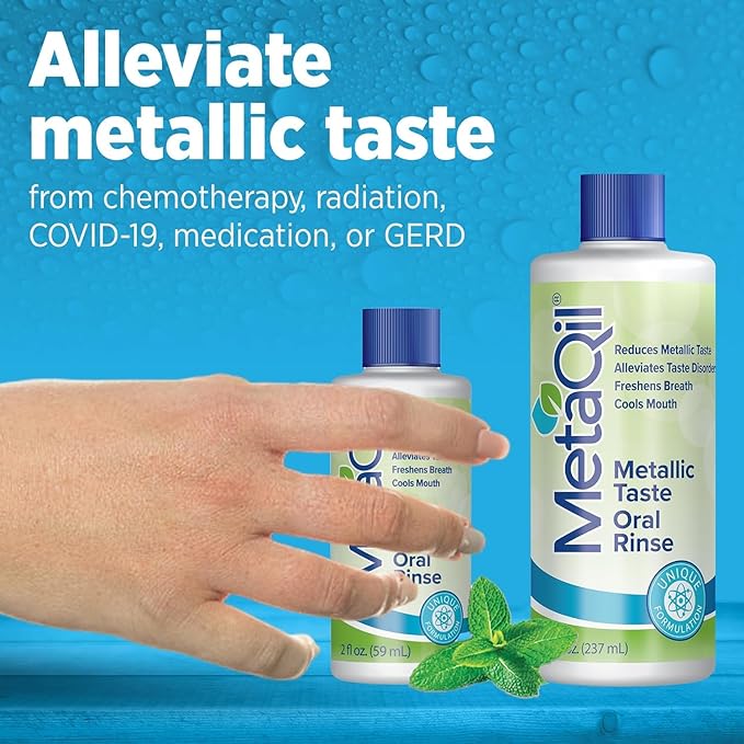 MetaQil Oral Rinse, Proven to Relieve Metallic, Bitter and Other Taste Disorders, Made from 8 Core Ingredients, Cools and Freshens Breath, Travel-Friendly Bottle, 1 Count