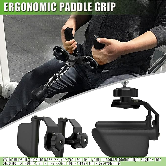 KORIKAHM Adjustable Lat Pull down Bar, Cable Machine Attachments for Gym, Home Gym Fitness T-bar Row Pulldown Attachments, Lat Pull Down Machine Wide Grip Neutral Grip Handle