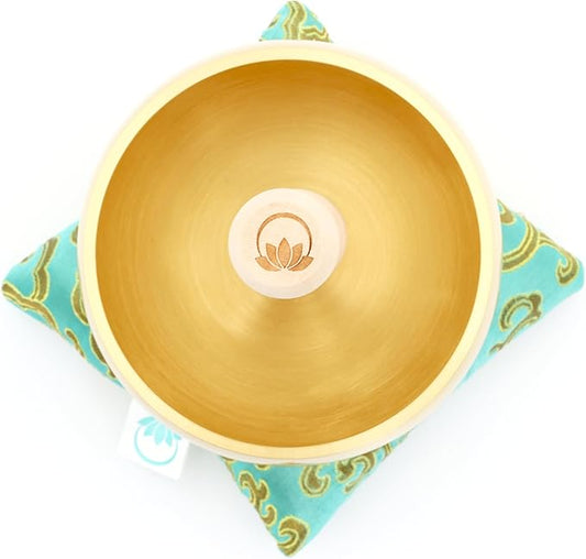 Tibetan Singing Bowl Set – 4 Inch Solid Handcrafted Sound Bowl for Meditation, Stress Relief & Chakra Balancing, Tap or Sing | Lotus Edition – ZenHarmony Bowl by Circle Up