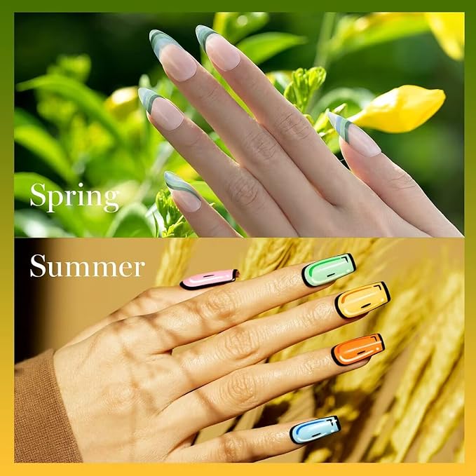 RARJSM Gel Liner Nail Art Kit - 24 Bright Shades, Pink, Green, Blue, Gold Glitter - Soak Off, Curing Need - 5ml Dispensers