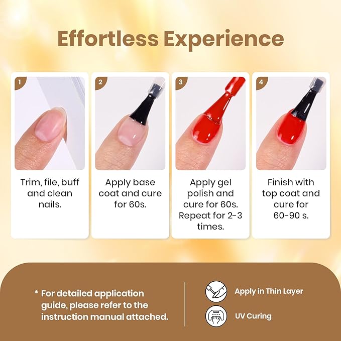 beetles Glitter Gel Polish Set - Daring Glow Collection, Gold Cat Eye Gel Colors Red Gold Glitter Shimmer Yellow Orange Christmas Nails Art Soak off Uv LED Manicure Nail Trend Gift for Women