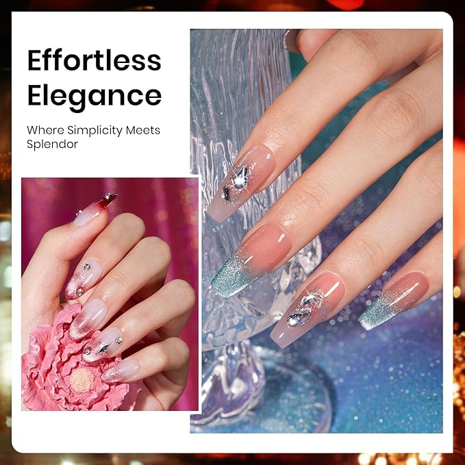 Beetles Cat Eye Gel Nail Polish Set - 6 Colors Glitter Gel Polish Burgundy Red Silver Blue Purple Green Gold Magnetic Cat Eye Holographic Effect Soak Off UV Velvet Nail Art Salon DIY Gift for Women