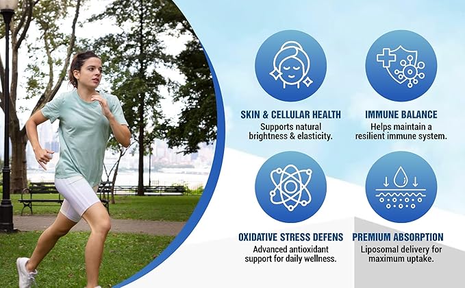 Liposomal L-Glutathione Softgels – High-Potency Antioxidant Supplement with Collagen, Resveratrol & Hyaluronic Acid – Supports Skin Health & Overall Wellness – 2250mg Active Ingredients 60 Softgels