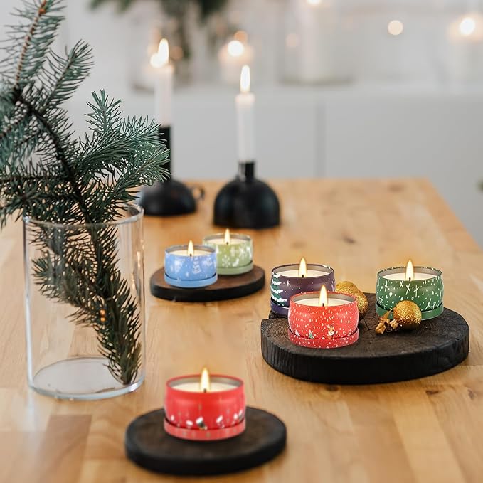36 Packs Christmas Scented Candles, 2.5oz Smokeless Clean Burning Soy Wax Candles for Home Decor, Festive Gifts & Holiday Ambiance