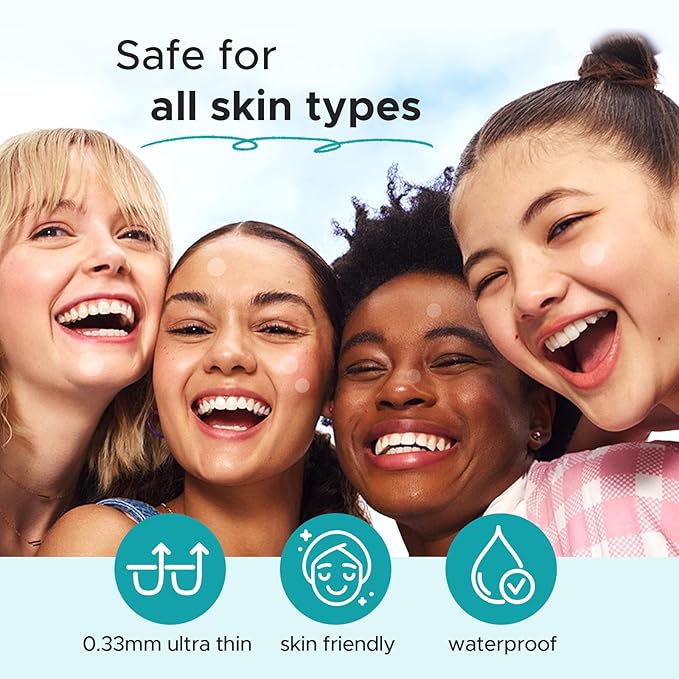 TKTK Hydrocolloid Acne Patches, Pimple Patches for Face with Tea Tree & Calendula Oil - 4 Sizes Clear Cover Stickers, Invisible for Day & Night Use (180 Count)