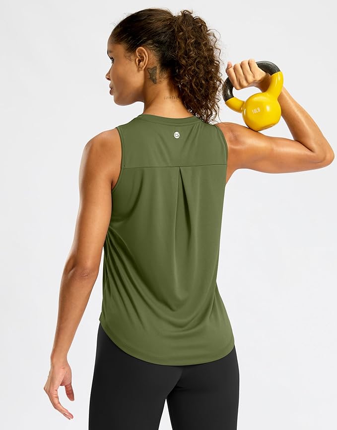G Gradual Workout Tank Top for Women Sleeveless Athletic Yoga Tops High Neck Quick Dry Running Tennis Sports Shirts for Women