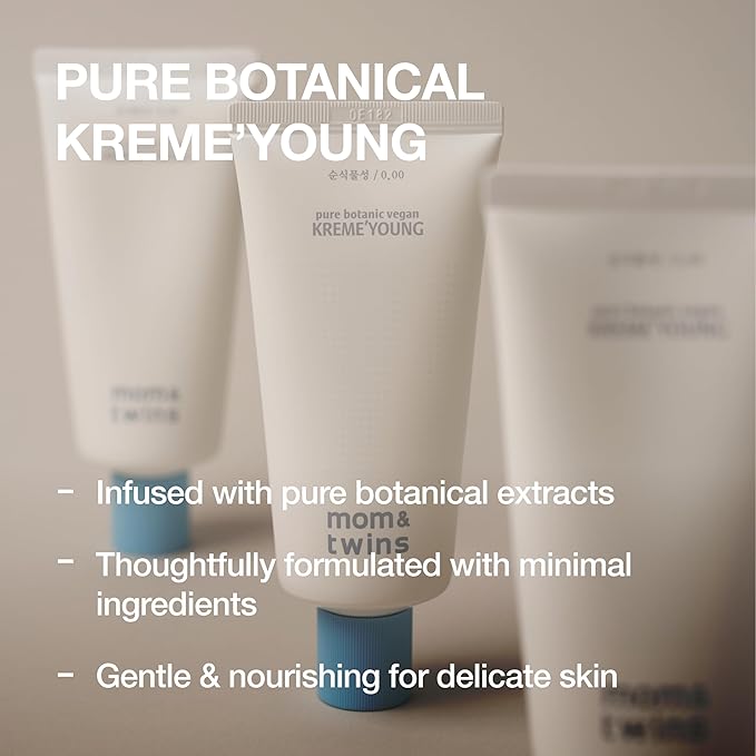 KREME'YOUNG – Teen Blemish-Prone & Oily Skin Moisturizer, Organic Korean Face Cream, Hydrating, Fast Absorbing, Non-Greasy, Gentle & Soothing, Vegan & Non-Toxic with Vitamin C(2.47 oz / 70g)