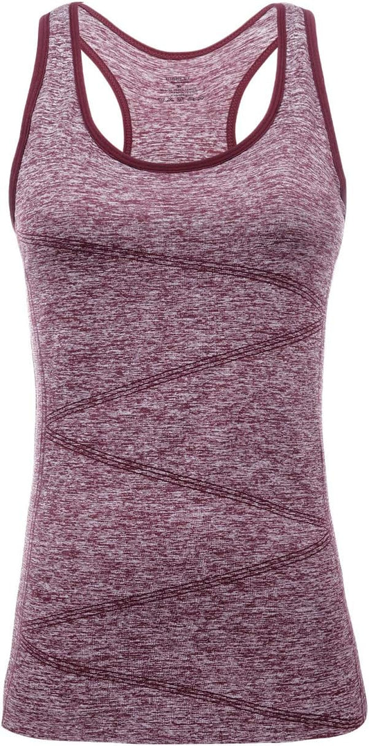 Disbest Yoga Tank Top, Women's Performance Stretchy Quick Dry Sports Workout Running Top Vest with Removable Pads