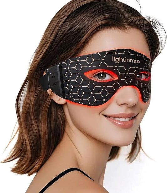 Red Light Therapy for Eyes, Portable Cordless Under-Eye Red Light Therapy Mask with NIR, 5 Modes with Timing Function, Rechargeable Eye Mask for Home Skincare