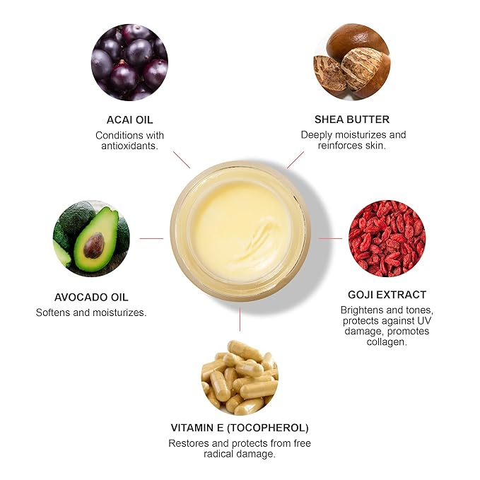 100% PURE Super Fruit Nourishing Balm Face & Body Cream Moisturizer Luxuriously Thick Replenishment Powerful Hydration & Dry Skin Care - Vegan - 1.06 oz