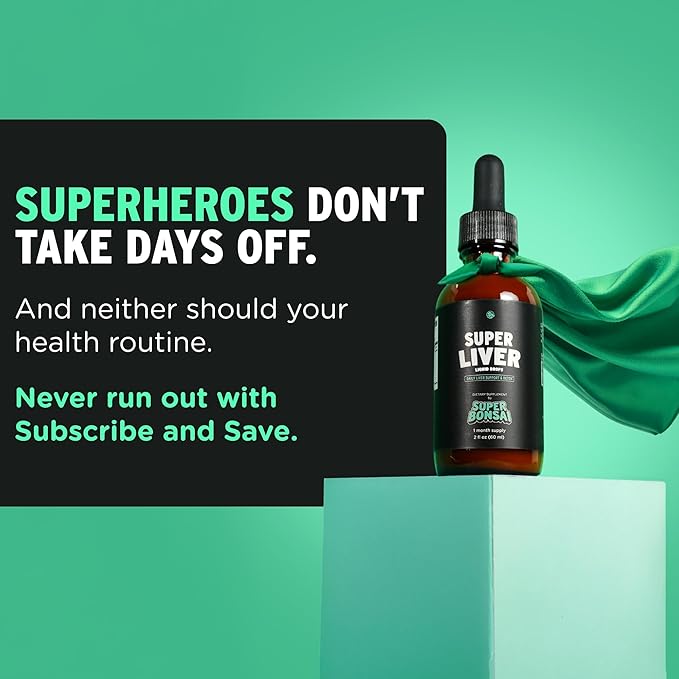 SUPERBONSAI Super Liver Support with Milk Thistle - All Natural Liver Cleanse Detox & Repair Aid - Doctor-Formulated Liver Supplement - Liquid Herbal Formula for Liver Health - 3 Month Supply (3 Pack)