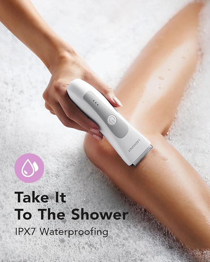 LADYSPOT™ Hair Finishing Trimmer Electric Shaver for Women, Women Shaving Sets, with 3 Guard and Replaceable Ceramic Blade Heads, LADYSPOT™ Pubic Hair Trimmer Kit Sets-(White)