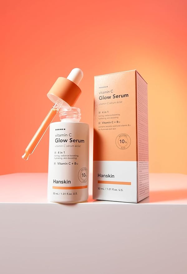 Hanskin Vitamin C Glow Serum with Ascorbic Acid, Dark Spot Remover for Face, Toning, Illuminates for Glowing Skin, Korean Skin Care [30ml]