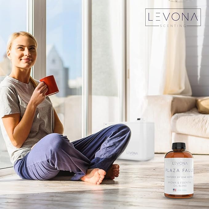 Levona Scent Essential Oil - Fresh Aroma for Home, Office, Hotel & Spa, Perfect in Humidifiers and Diffusers, Luxury Fragrance, with Cucumber Water, Orange, Melon Notes - 700ml/ 23 fl oz, Plaza Falls