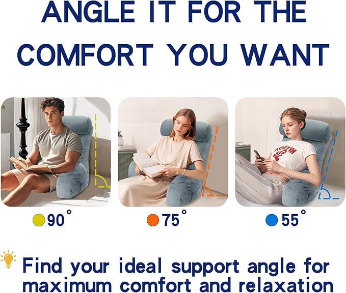 Back Pillow for Bed Sitting Up, Reading Pillow, Extra Large Arm Pillows for Adults for Back Support,Bed Pillow for Sitting up for Watching TV/Gaming/Relaxing