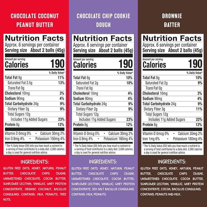 simplyFUEL Ultimate Protein Ball Variety Pack - Whole Food Balls with Probiotics - 8g Protein Snack - Gluten Free Energy Balls (10 Packs)