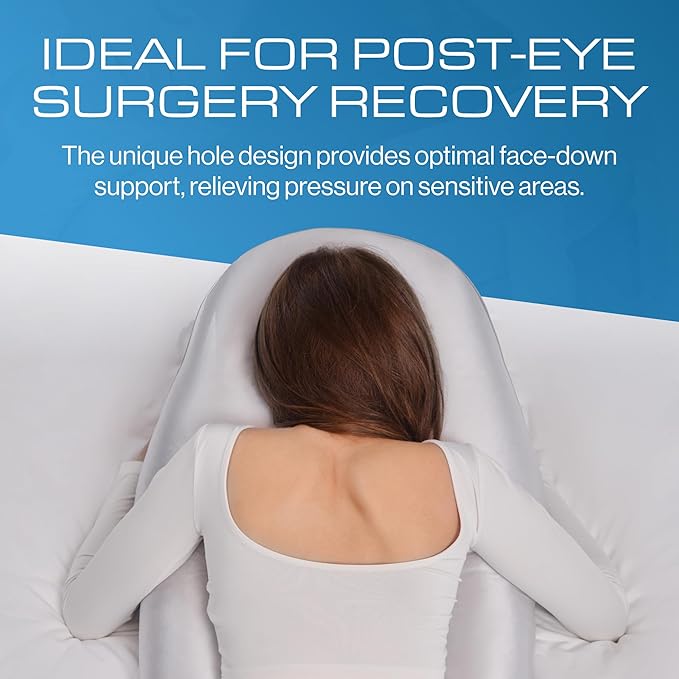 Kolbs Face Down Pillow After Eye Surgery Vitrectomy 2 Sided Warm or Cool. Prone Massage Face Down Pillows BBL After Surgery Stomach Sleeping Memory Foam Washable Cover