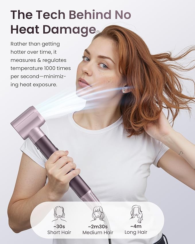 Dual Voltage Hair Dryer Brush for Travel – 5 in 1 Air Styler with High-Speed Blow Dryer, Ionic Anti-Frizz, Compact Design with Travel Bag, Ideal for Europe & Worldwide Use (100V–240V)