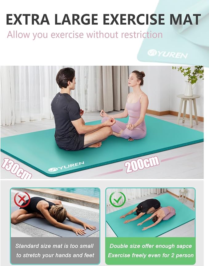 Large Yoga Mat 78"x 51" 20mm/15mm/10mm Thick Workout Mats for Home Gym, Extra Wide Workout for Women Men Gym Flooring Exercises