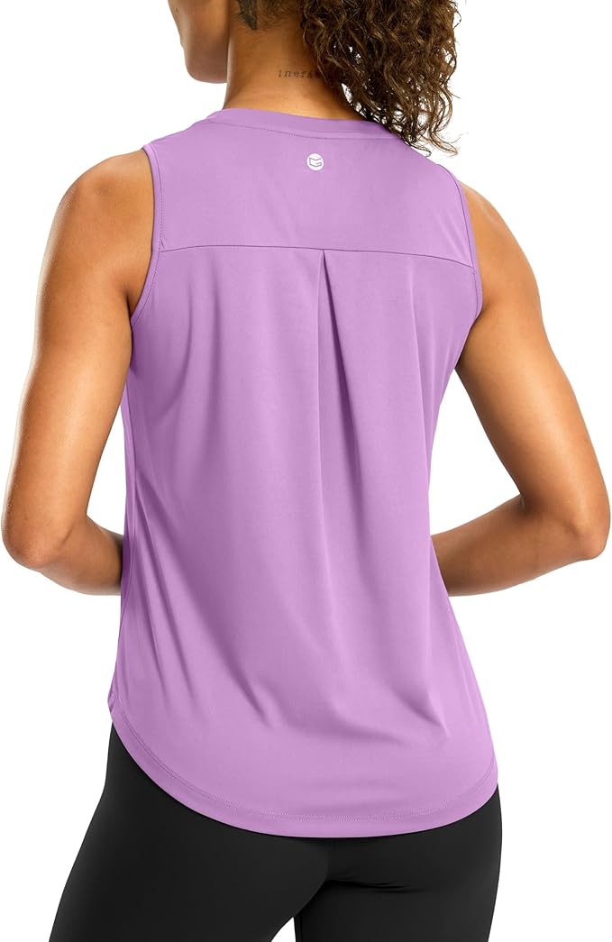 G Gradual Workout Tank Top for Women Sleeveless Athletic Yoga Tops High Neck Quick Dry Running Tennis Sports Shirts for Women