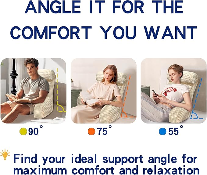 Back Pillow for Bed Sitting Up, Reading Pillow, Extra Large Arm Pillows for Adults for Back Support,Bed Pillow for Sitting up for Watching TV/Gaming/Relaxing