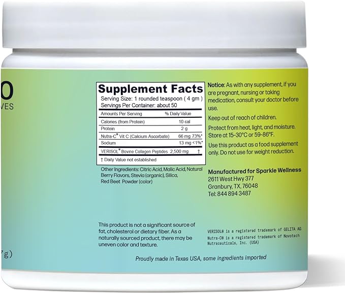 VERISOL Bioactive Hydrolyzed Collagen Peptides | Collagen Powder Supplement with Vitamin C for Skin, Hair & Nail Health | Skin Boost (Mixed Berry) [50-Serves]