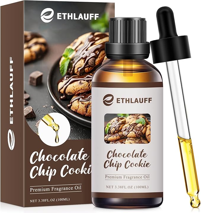 Chocolate Chip Cookie Fragrance Oil, 100ml Bakery Essential Oil for Diffusers for Home,Candle Scented Oils for Soap Making, Bath Bombs, Massage -3.38FL.OZ