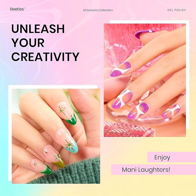 Beetles Winter Gel Polish Christmas Gel Nail Polish 20 Colors Red Green White Black Nude with Base Top Coat Trendy Colors Uv LED Lamp Salon DIY at Home Nails Gifts for Women Vibrant Subtle