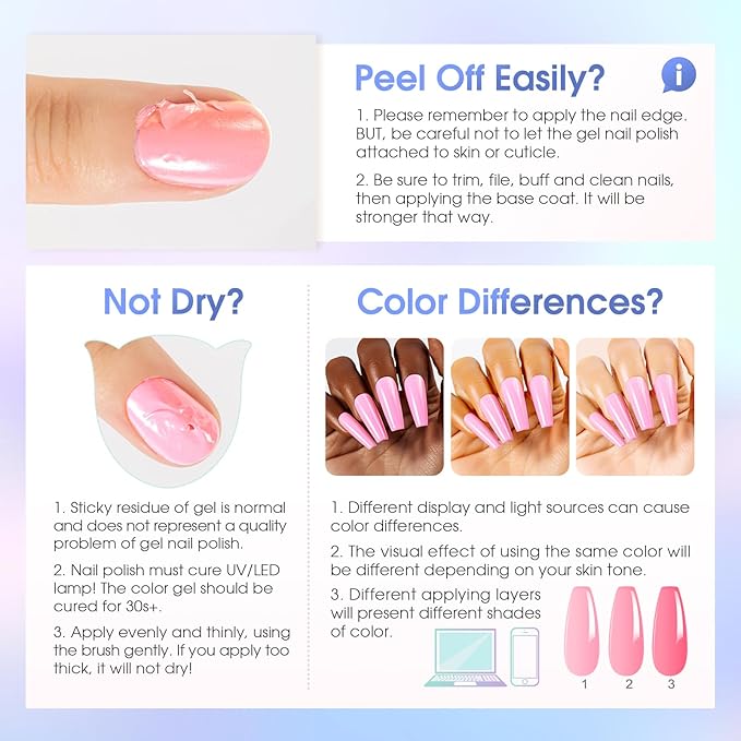 ROSALIND Chameleon Gel Polish - 12 Colors Aurora Shimmer Gel Nail Polish Set Multicolor Gradient Effect Soak Off UV Set Sparkle Chrome Nail Art Collection Manicure Gift for Women