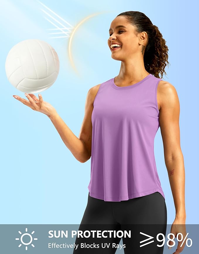 G Gradual Workout Tank Top for Women Sleeveless Athletic Yoga Tops High Neck Quick Dry Running Tennis Sports Shirts for Women