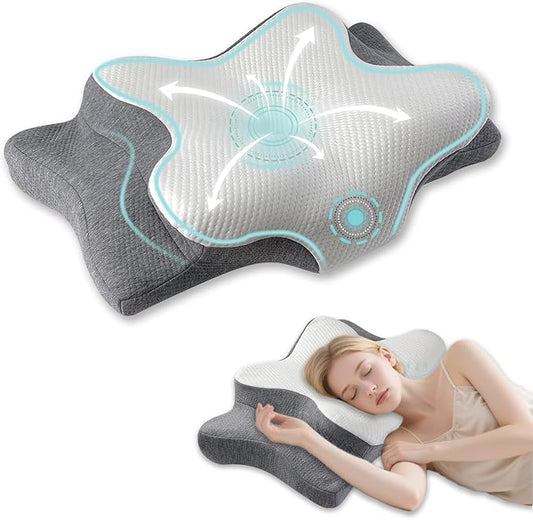 Cervical Pillow for Neck and Shoulder-Ergonomic Neck Support Pillows for Sleeping with Pain Relief，Contour Memory Foam Pillow for Side Sleepers, Back and Stomach Sleep