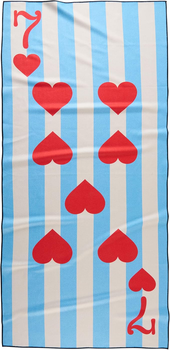 GEOMETRY Micro-Loop Beach Towel – Spring & Summer Collection – Quick-Dry, Sand-Resistant, Ultra-Absorbent Compact Towel for Beach & Travel (Lucky Play)