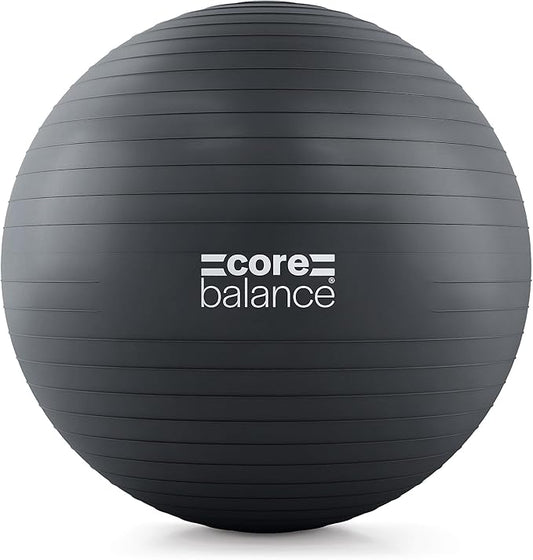 Core Balance Exercise Ball for Workouts, Anti-Burst and Slip Resistant, Swiss Yoga Ball for Pregnancy, Stability, Fitness and Physical Therapy, 4 Sizes, with Pump
