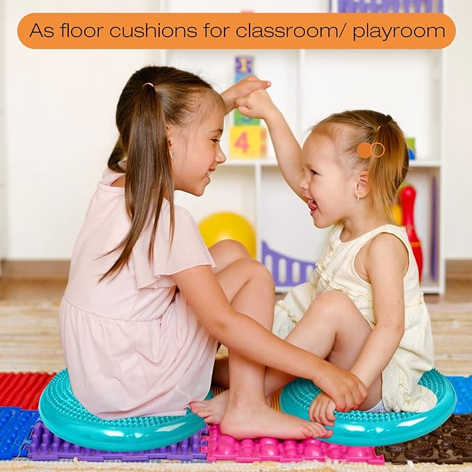 Amylove 6 Pcs Wiggle Seat Inflated Wobble Cushion for Sensory Kid 13 Inch Balance Disc Kids Flexible Seating Exercise Sensory Pad Chair Cushion for Classroom Office School