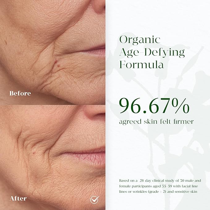 Organic Anti Aging Serum, Ultra-Light Texture, 100% Nature Glow Serum for Face, Firming Antioxidant Facial Oil with Retinol, Camellia Seed + Sea Buckthorn Oil + Aloe, Safe For Sensitive Skin