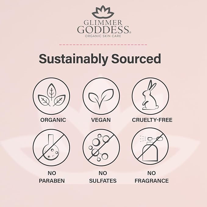 Glimmer Goddess Organic Whipped Body Butter for Women - Moisturizer Cream with Shea & Cocoa Butter, Almonds & Coconut Oil - Honeysuckle, 8oz