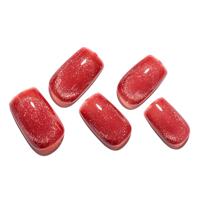 GLAMERMAID Blue Waves French Tip Press on Nails Medium Square, Ocean Dull Polish Gel Stick on Fake Nals Short Square, Matte Nude Glue 0n Nails Kit for Women, Reusable Acrylic False Nails Manicure Set