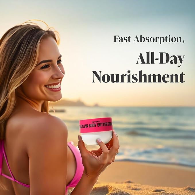 Nutrius Berry Bliss Body Butter – Hydrating Vegan Cream with Acai & Vitamin C, 6oz