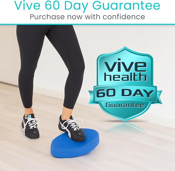 Vive Oval Balance Pad - Wobble Cushion For Physical Therapy And Rehabilitation Equipment - Soft Stability Trainer Foam For Workouts, Yoga, Core Strength And Pilates - Device For Women, Men And Kids