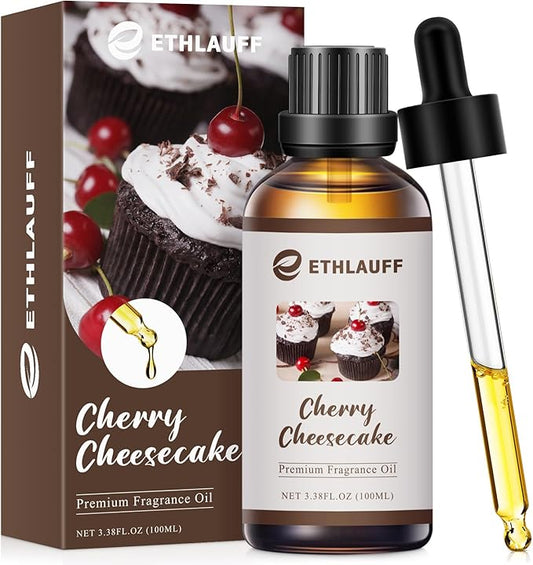 Birthday Cake Essential Oil, Cherry Cheesecake Sweet Fragrance Oil, 100ml Essential Oil for Diffusers,Candle Soap,Lotion Perfume Making, Bath Bombs-3.38FL.OZ
