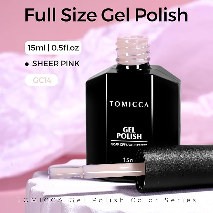 TOMICCA Light Nude Gel Nail Polish - Neutral DIY Manicure Salon Art