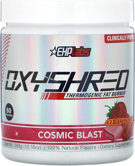 EHP Labs OxyShred Pre Workout Powder - Preworkout Powder with L Glutamine & Acetyl L Carnitine, Energy Boost Drink - Cosmic Blast, 60 Servings