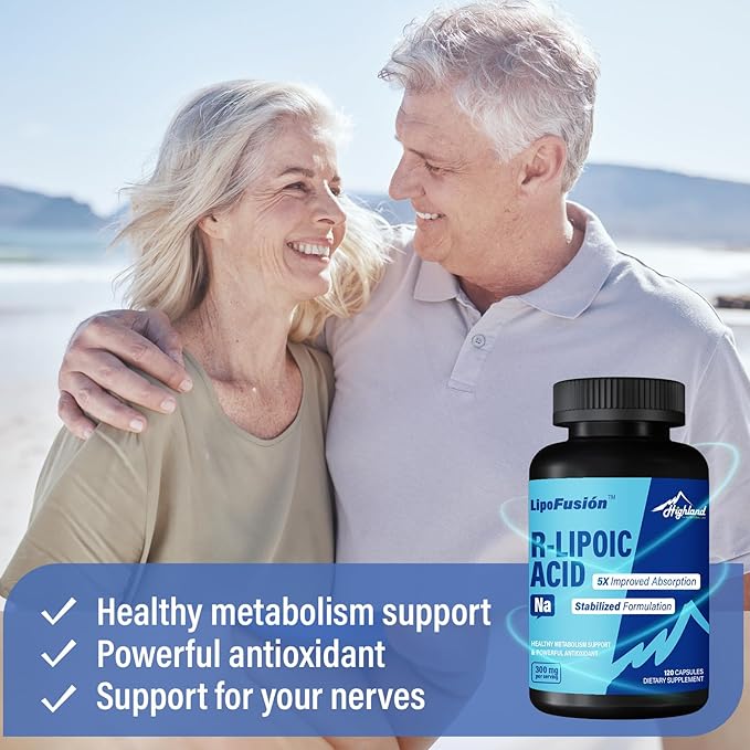 R Lipoic Acid (Na) 300mg per Serving, 120 Capsules, Up to 5X Improved Absorption, Excellent Nutritional Supplement for Healthy Metabolism Support and Antioxidants-1 Bottle